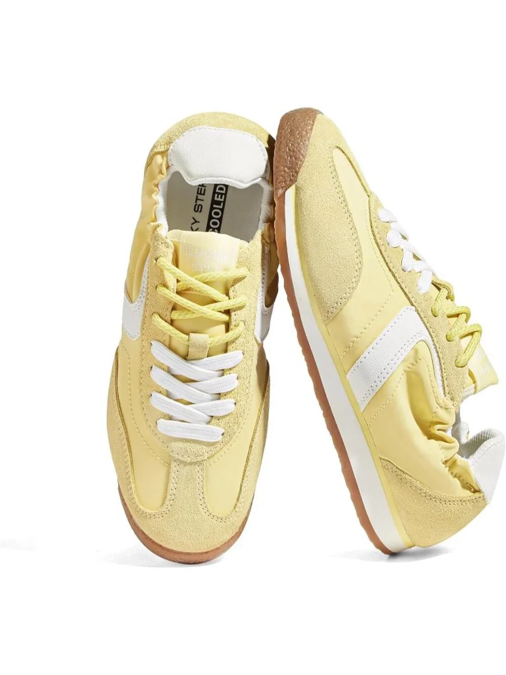 Women's Yellow Lightweight Slip On Comfortable Casual Lace Up Fashion Sneakers